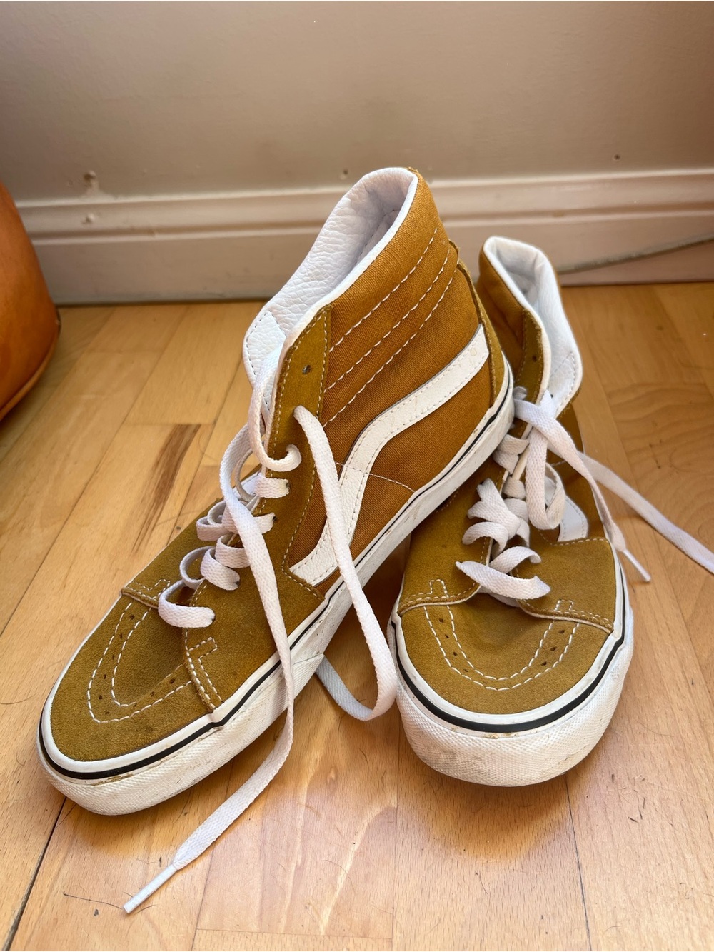 Vans Sk8-HI High-Top Sneakers Mustard Brown Suede